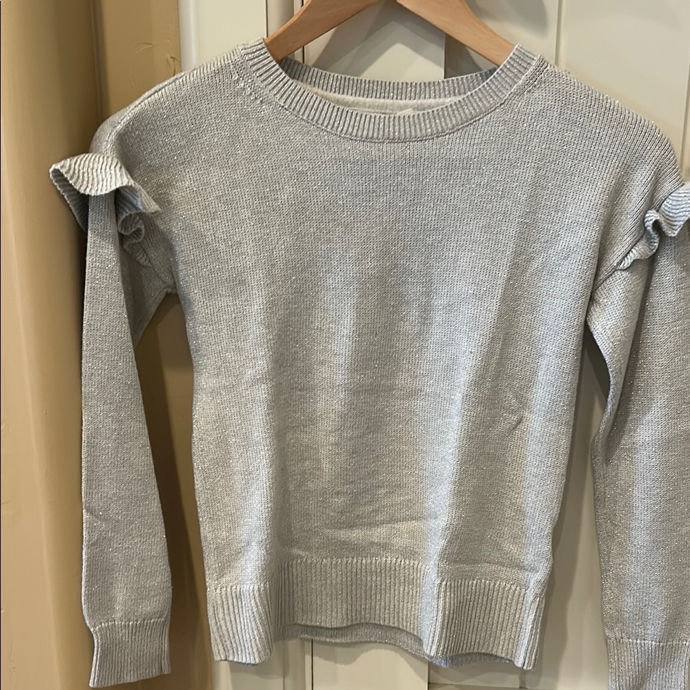 Gap kids gold sparkly Ruffle Sweater -medium/8